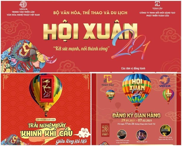 Весенний фестиваль 2021 будет проходить в Выставочном центре Вьетнамской культуры и искусства Ханоя с 29 января по 7 февраля, чтобы отметить приближающийся праздник Тэт (лунный Новый год). (Фото: Организатор)
