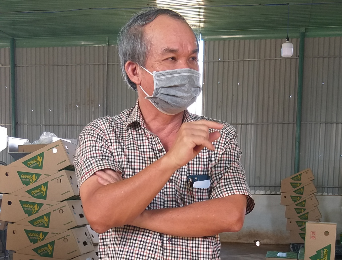 Председатель совета директоров Hoang Anh Gia Lai Доан Нгуен Дык на предприятии по упаковке бананов в провинции Джа Лай в Центральном нагорье. Фото: VnExpress/Thi Ha