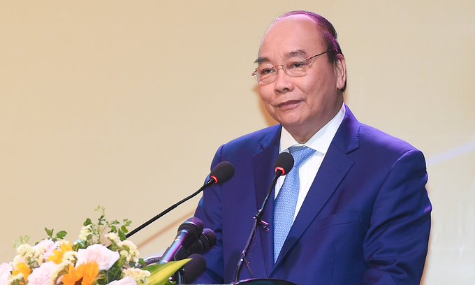 Премьер-министр Нгуен Суан Фук выступает на конференции в Кантхо в марте 2021 года. Фото Правительственного портала Вьетнама.