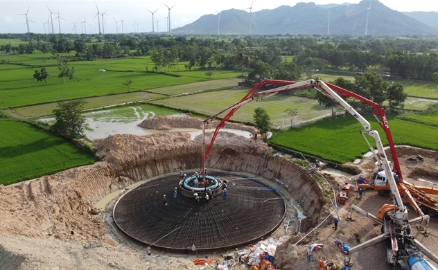 Начало строительства ветряной электростанции Loi Hai 2 в провинции Ниньтхуан. Фото: IFC