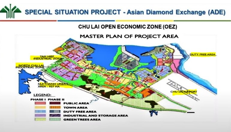 Генеральный план проекта ADE в Чу Лай, провинция Куанг Нам, центральный Вьетнам. Фото: PHI Group.