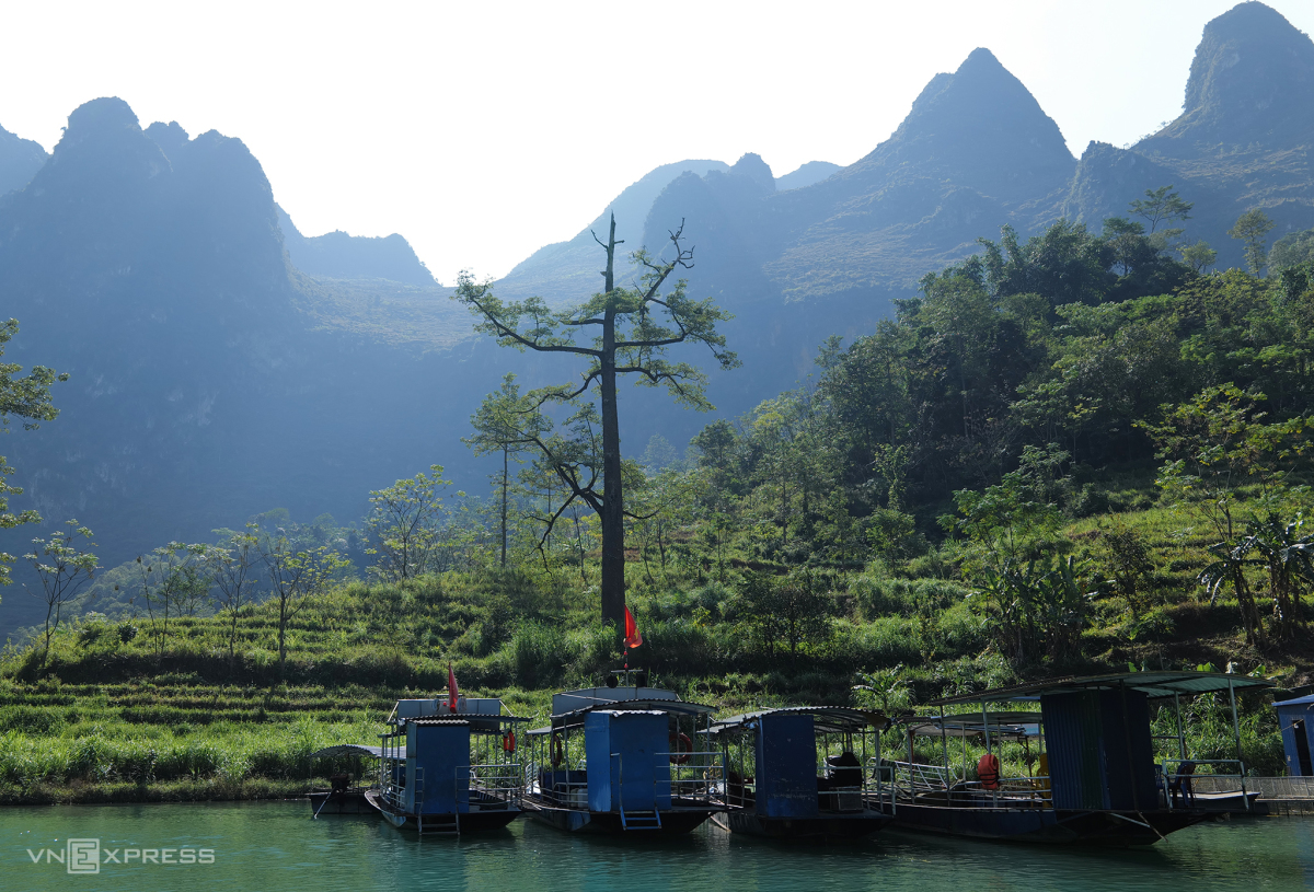 Лодочный причал на реке Нхо Куэ предлагает посетителям возможность насладиться 360-градусным видом на окружающую природу. Фото VnExpress